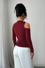 Metallic Trim Bodycon Knit Top