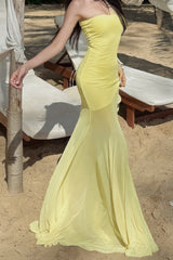 Ruched Bustier Mermaid Evening Dress