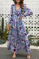 Abstract Art Stylish Tiered Maxi Dress