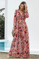 Abstract Art Stylish Tiered Maxi Dress