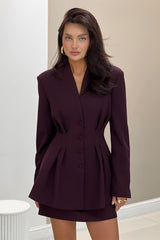 V Neck Waist Detail Blazer