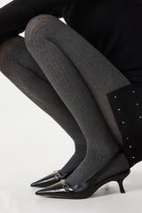 High Waist Solid Slimming Vertical Stripe Tights