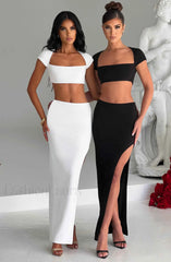 Adorn Maxi Graceful Skirt Ivory Skirt