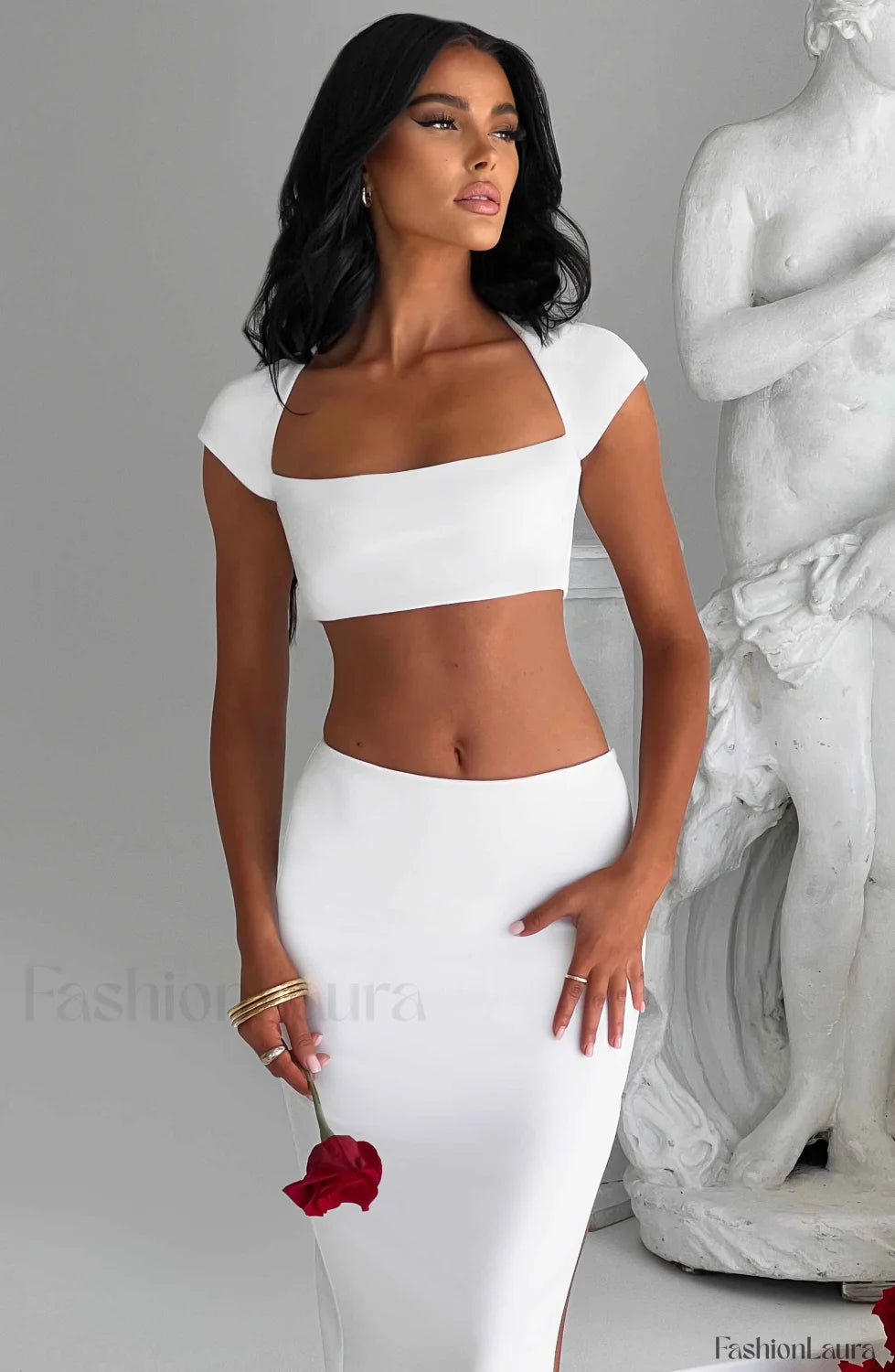 Adorn Maxi Graceful Skirt Ivory Skirt