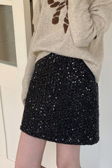 Sparkly Sequin High Waist Mini Skirt