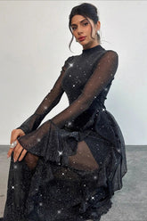 Elegant Ruffled Mermaid Maxi Dress