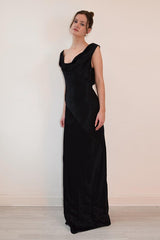 Satin Off Shoulder Backless Tie Waist Slim Fit Long Sexy Prom Dress