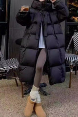 Trendy Long Hooded Puffer Jacket