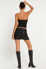 Irregular Sequin Slim Mini Skirt