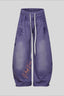 Deconstructed Typography Barrel Leg Sweatpants