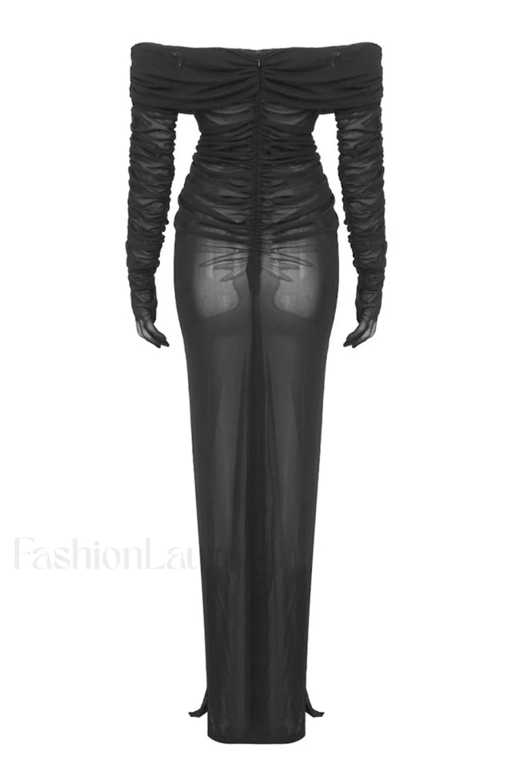 Afanen Bustier Stylish Ruched Mesh Dress