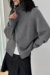 Soft Knit Zipper Cardigan