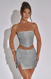 Aimee Top Graceful Silver XS Shirts & Tops