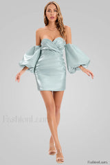 Alexandrine Puff Stylish Sleeve Mini Dress