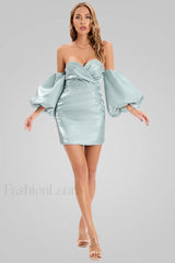 Alexandrine Puff Stylish Sleeve Mini Dress