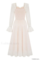 Aliana Floral Hollow Charming Long Sleeve Dress