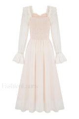 Aliana Floral Hollow Charming Long Sleeve Dress