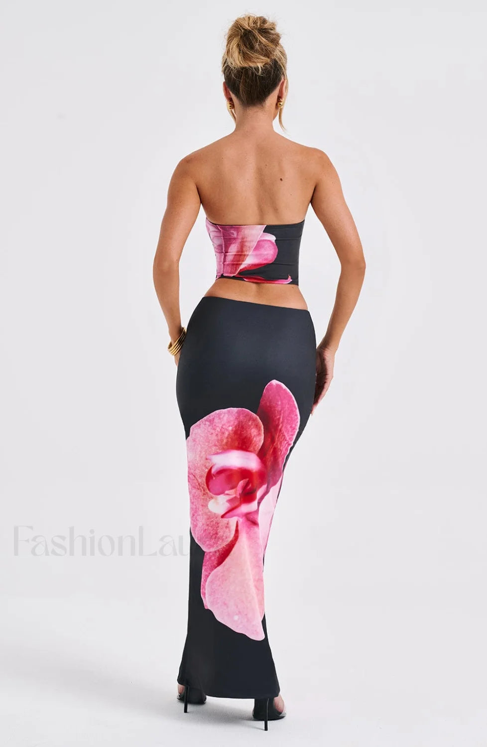 Allegra Maxi Skirt Trendy Black Floral Print Skirt