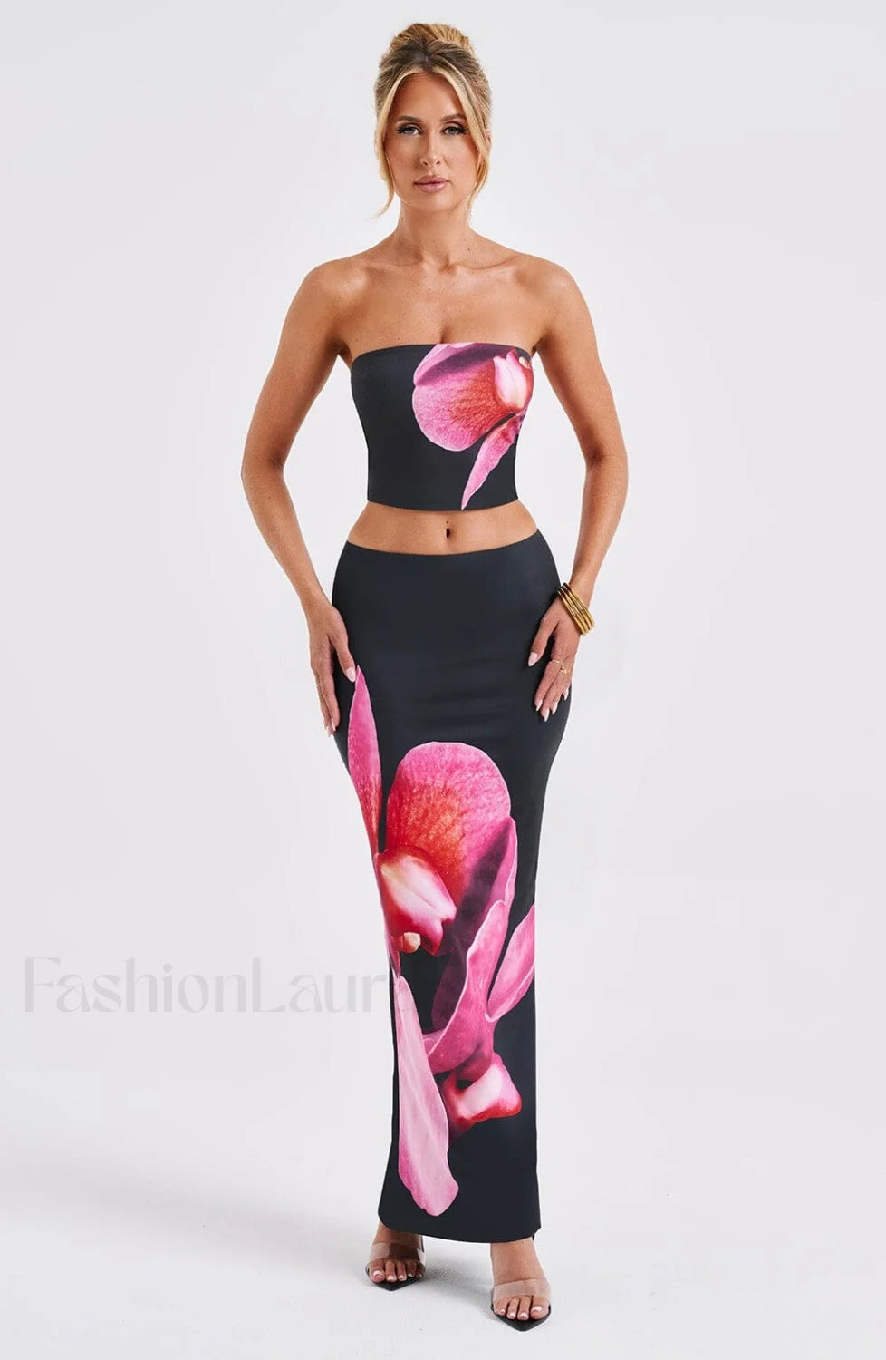 Allegra Maxi Skirt Trendy Black Floral Print Skirt