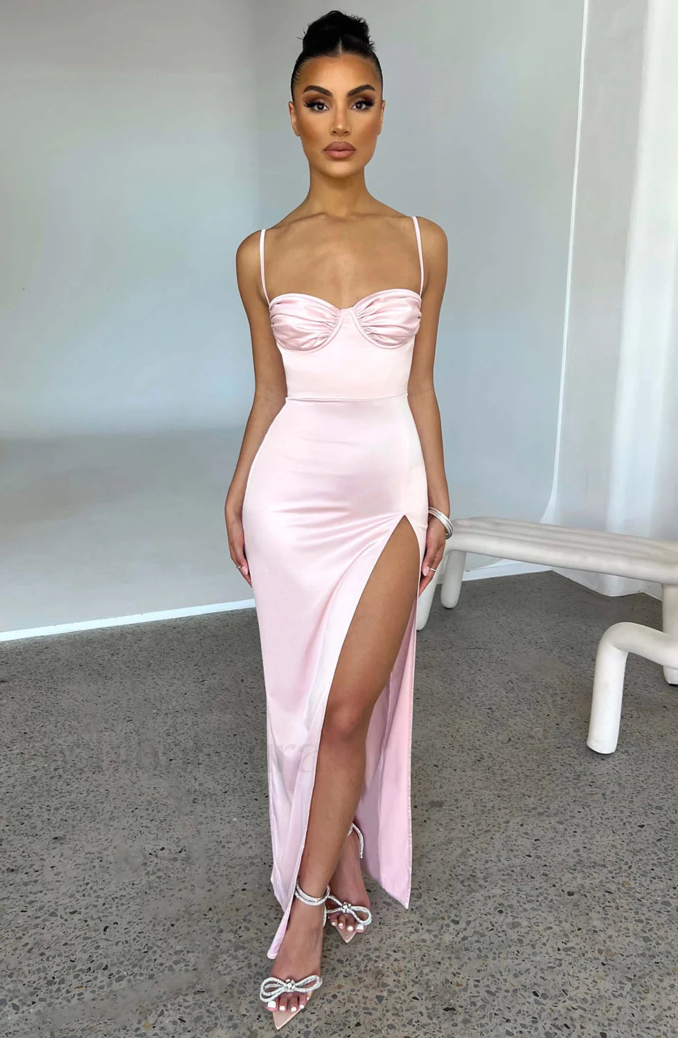 Alora Maxi Graceful Dress Blush Dress