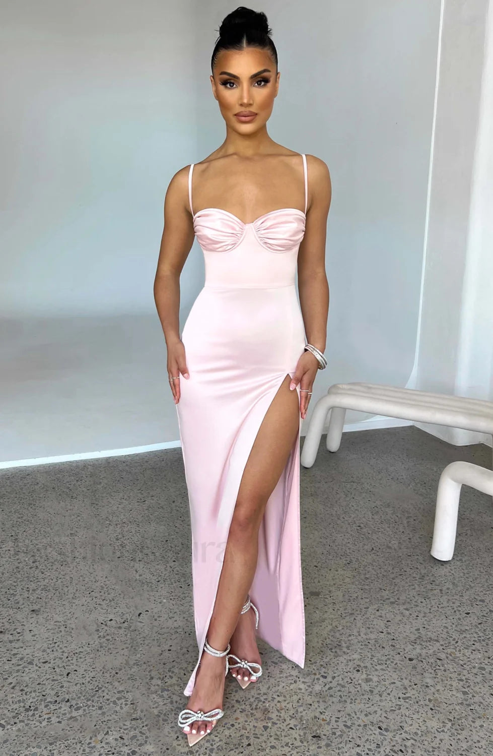Alora Maxi Graceful Dress Blush Dress