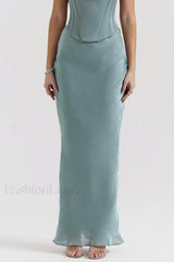 Amadi Satin Bra Charming + Maxi Skirt Set