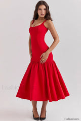 Amore Dropped Stylish Waist Midi Dress