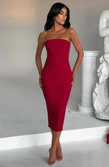 Amore Midi Graceful Dress Red XS Dress