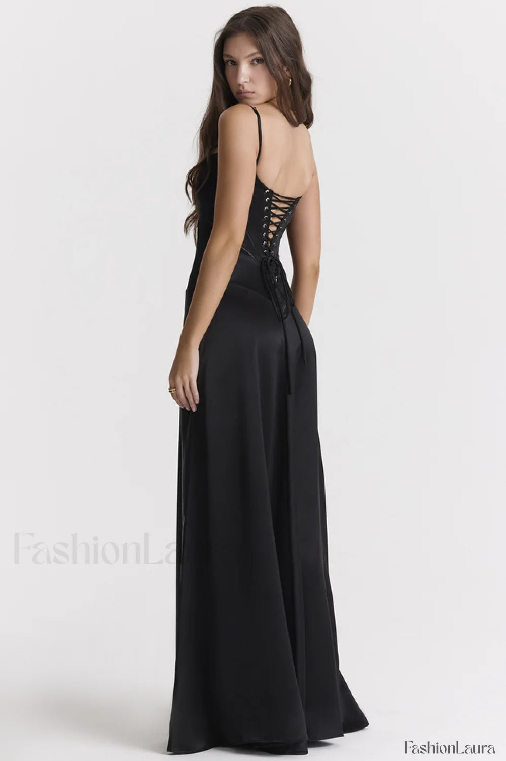 Anabella Black Lace Charming Up Maxi Dress