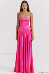 Anabella Black Lace Charming Up Maxi Dress S / Fuchsia