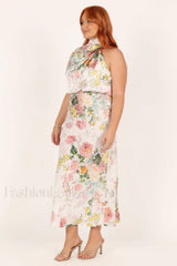 Anabelle Halter Stylish Neck Midi Dress
