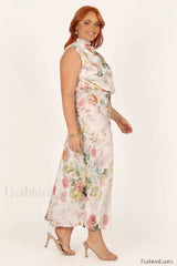 Anabelle Halter Stylish Neck Midi Dress