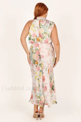 Anabelle Halter Stylish Neck Midi Dress