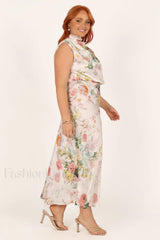 Anabelle Halter Stylish Neck Midi Dress
