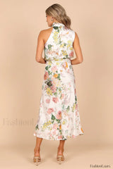 Anabelle Halter Stylish Neck Midi Dress