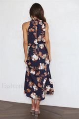 Anabelle Halter Stylish Neck Midi Dress