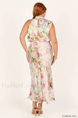 Anabelle Halter Stylish Neck Midi Dress