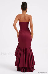 Angelina Maxi Graceful Dress Burgundy Dress