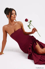 Angelina Maxi Graceful Dress Burgundy Dress