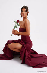 Angelina Maxi Graceful Dress Burgundy Dress