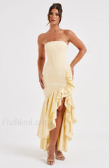 Angelina Maxi Graceful Dress Lemon Dress