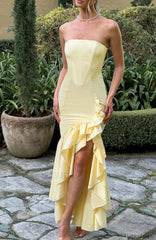 Angelina Maxi Graceful Dress Lemon Dress