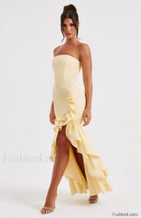 Angelina Maxi Graceful Dress Lemon Dress