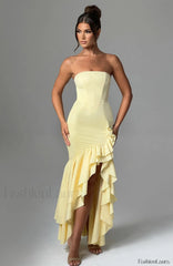 Angelina Maxi Graceful Dress Lemon S Dress