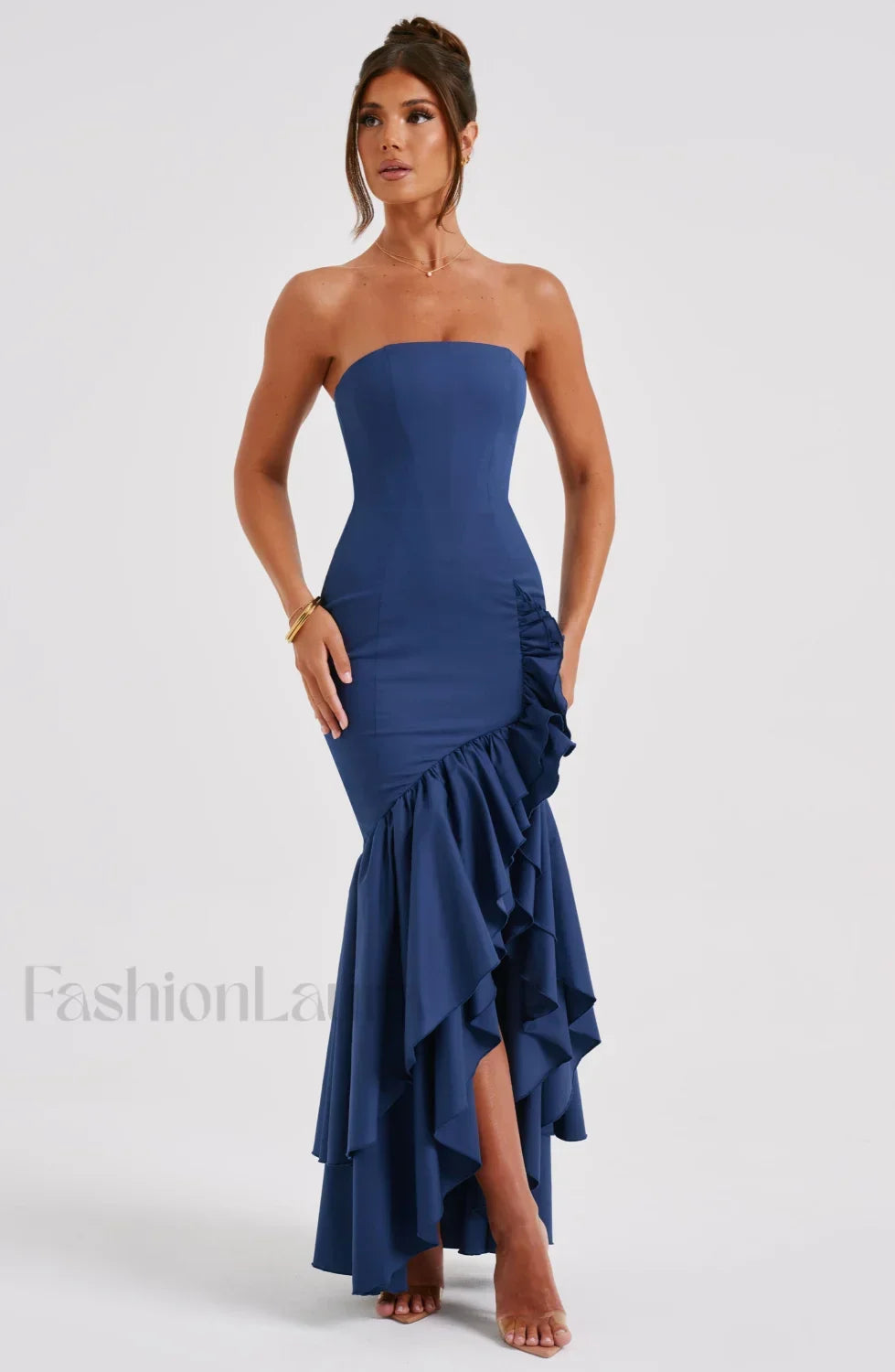 Angelina Maxi Graceful Dress Navy Dress