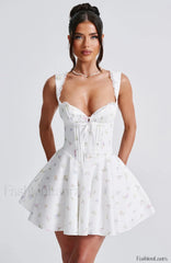 Antonella Mini Dress Trendy Multi Floral Print Dress