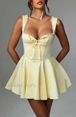 Antonella Mini Graceful Dress Lemon Dress