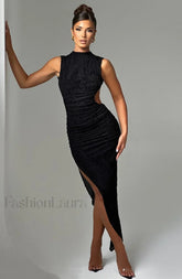 Aphrodite Midi Graceful Dress Black XS Dress