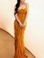 Applique Slim Slash Maxi Dress YELLOW / S