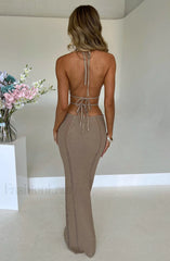 Arabella Maxi Graceful Dress Beige Dress